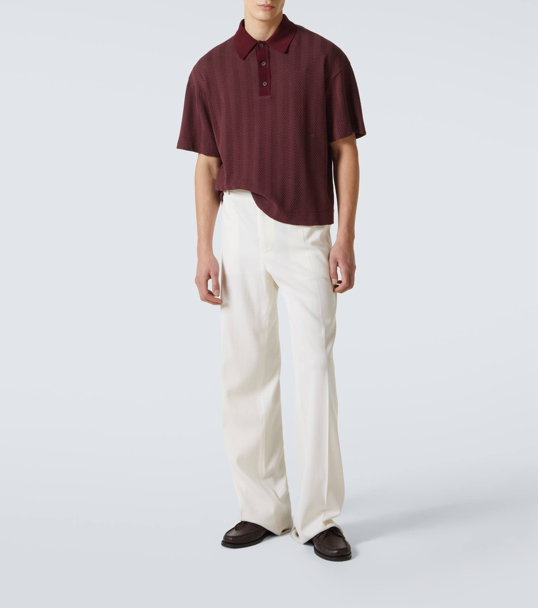 Zigzag cotton-blend polo shirt - 2
