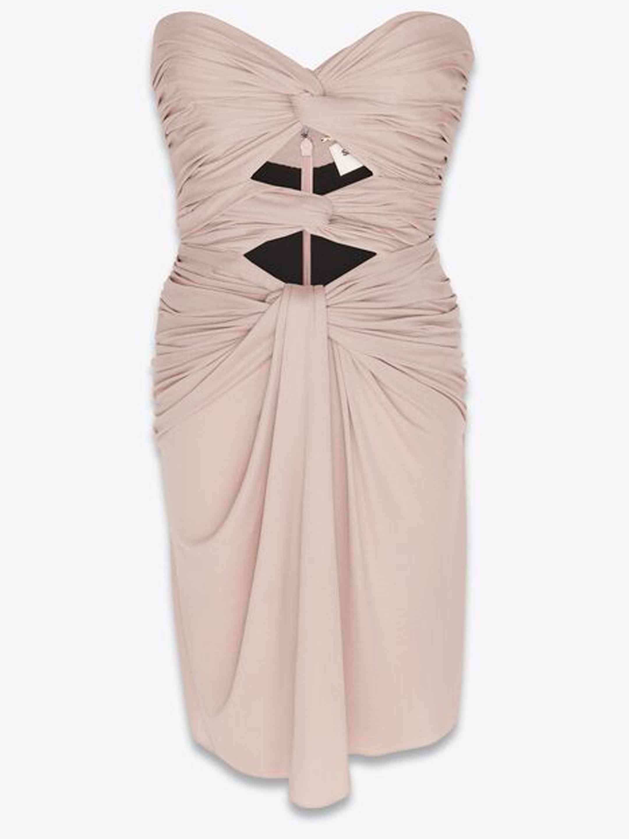 Saint Laurent Women Pink Cut-Out Mini Dress - 1