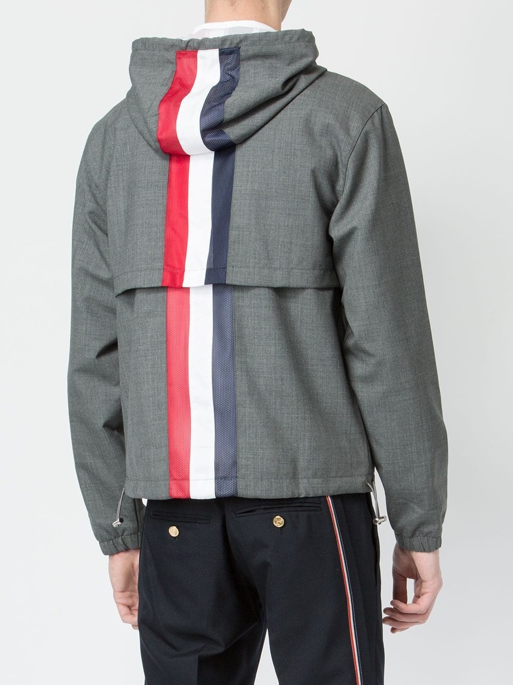 tri-coloured stripe hooded jacket - 4