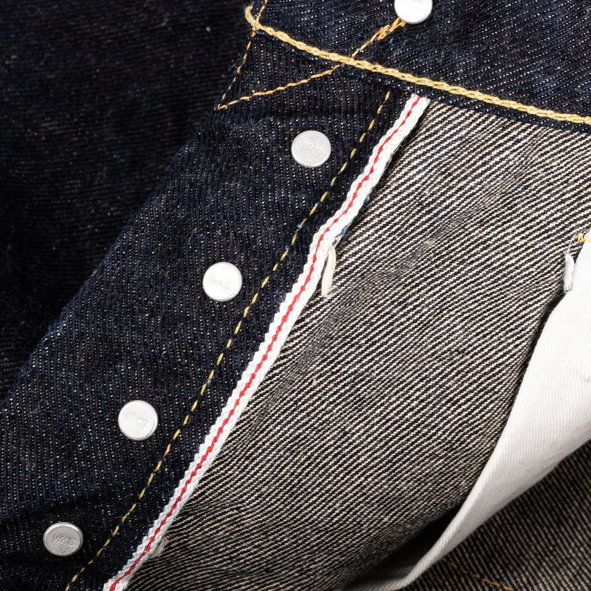 IH-888S-19L 19oz Left Hand Twill Selvedge Denim Medium/High Rise Tapered Cut Jeans - Indigo - 14