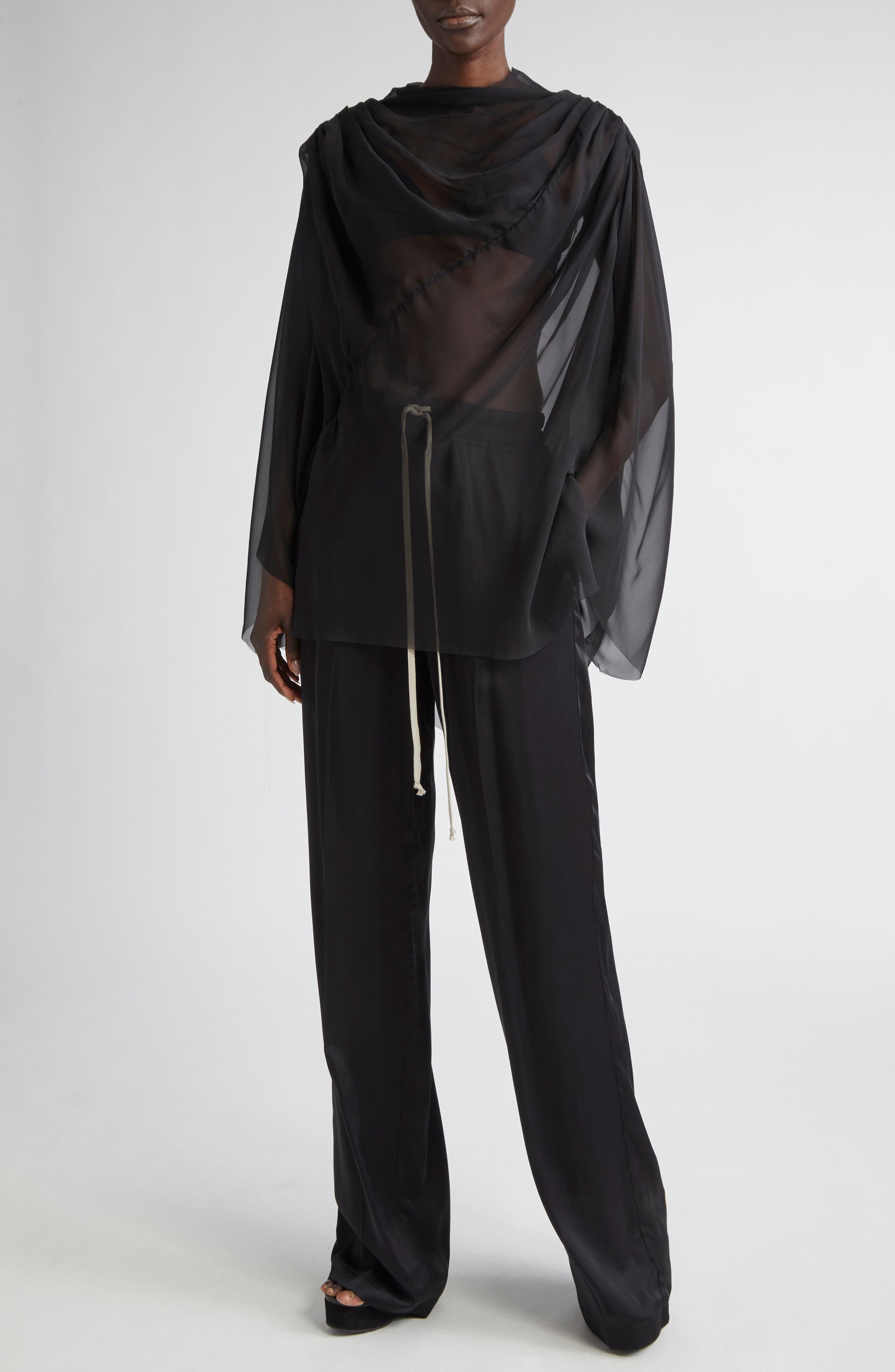 Rick Owens Dietrich Drawstring Pants in Black at Nordstrom - 2