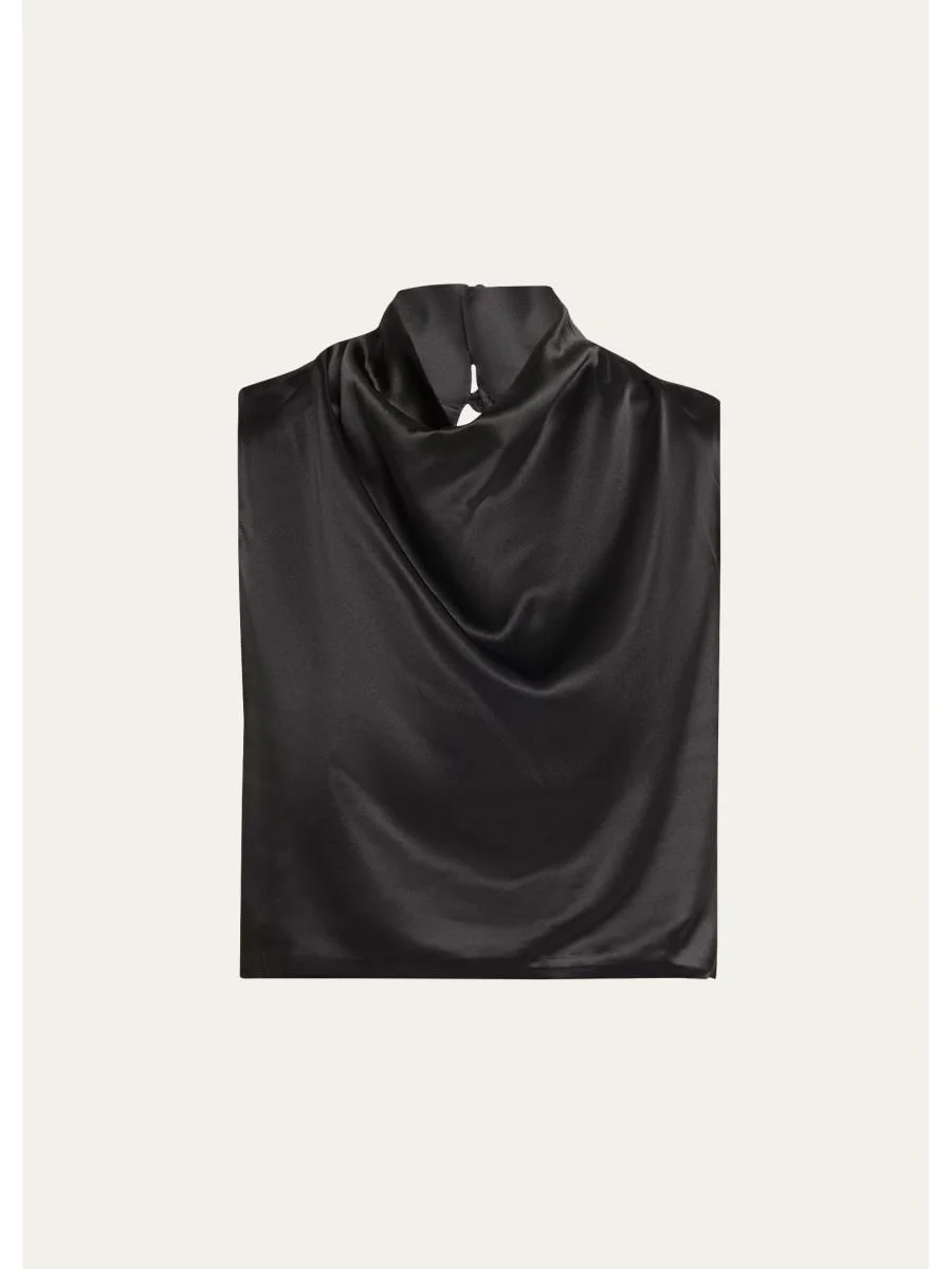 Silk Cowl-Neck Top - 1