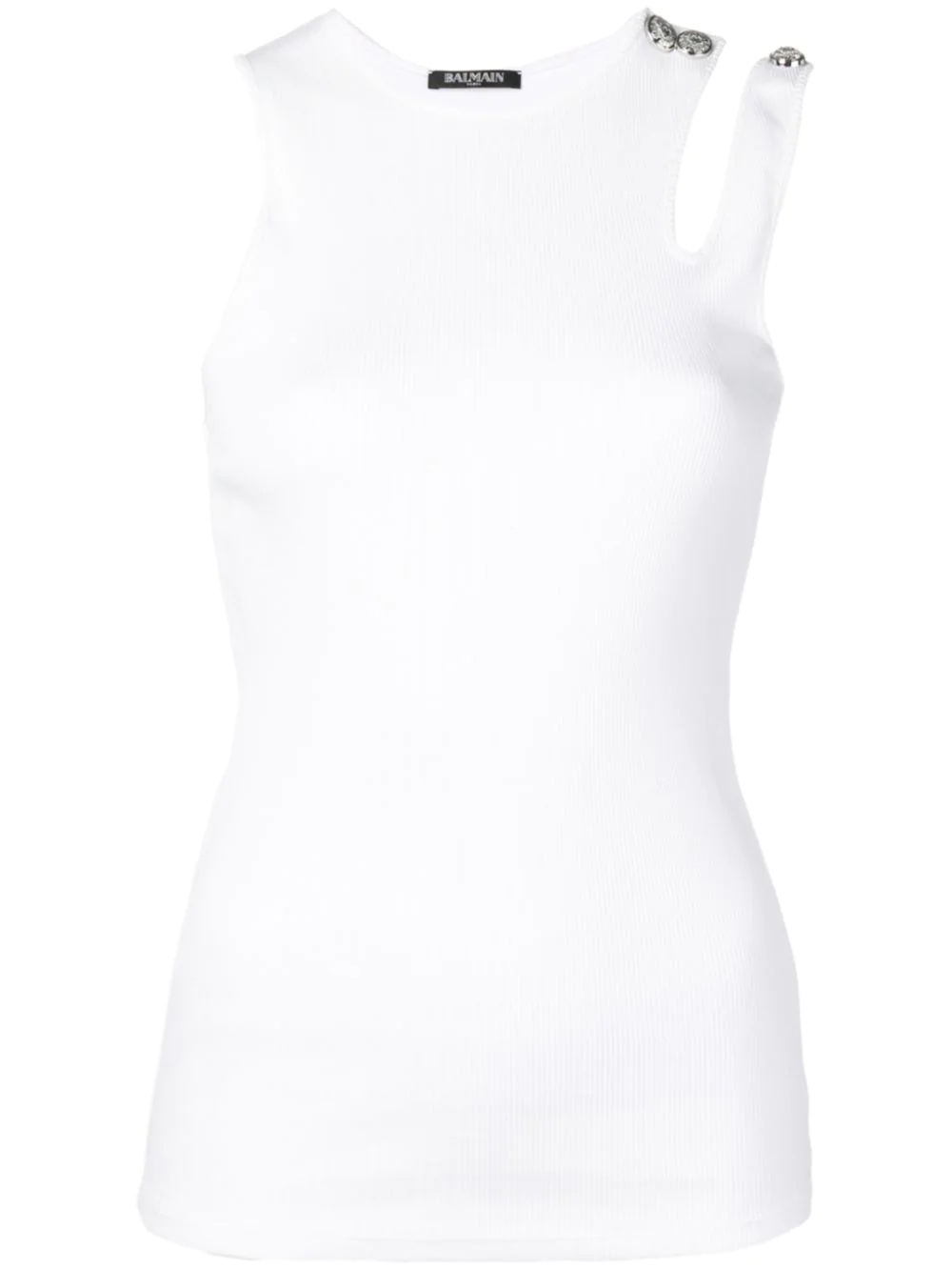 sleeveless ribbed top - 1