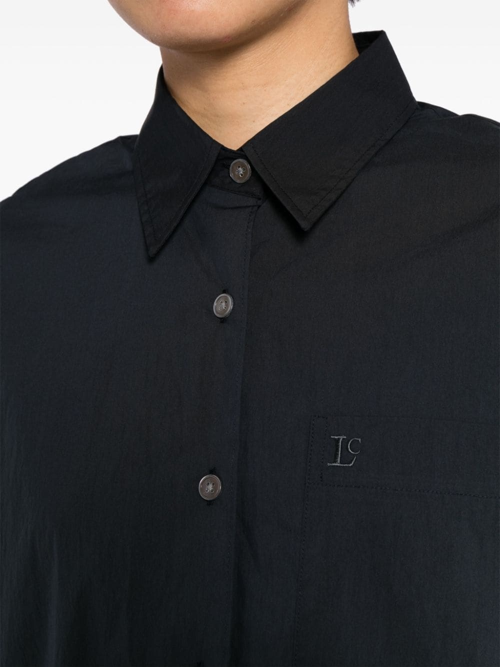 logo-embroidered poplin shirt - 5