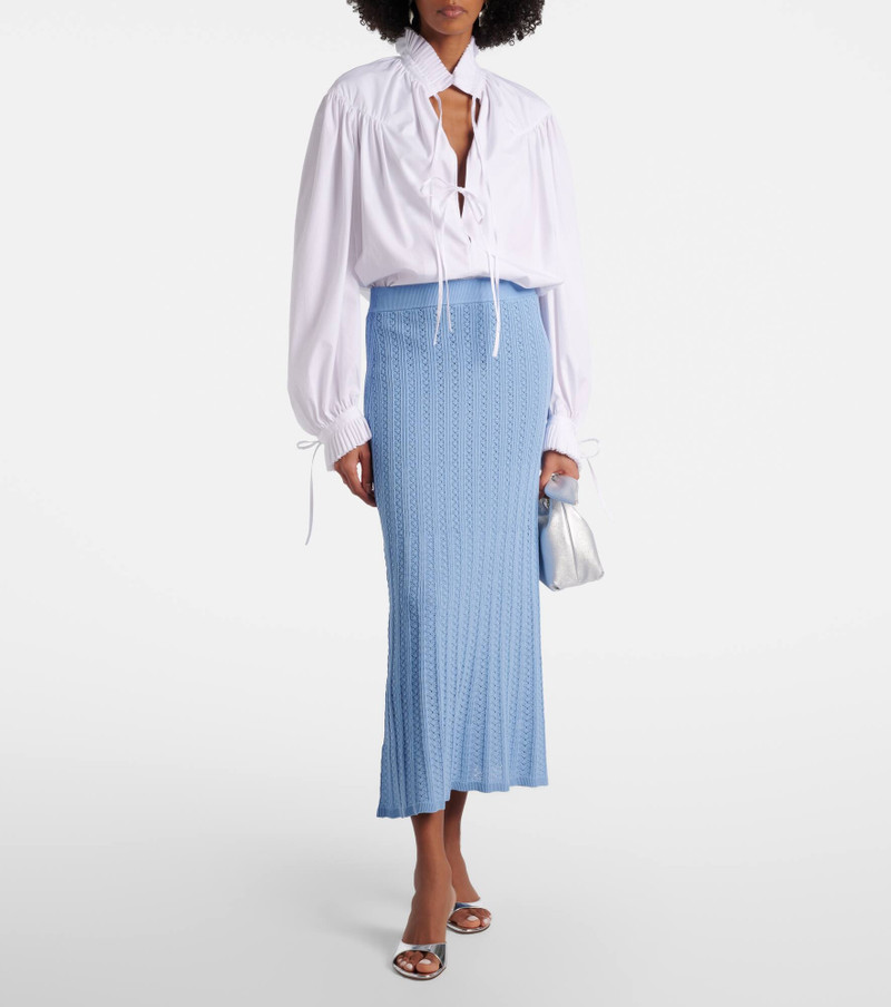 REBECCA VALLANCE Natalie pointelle midi skirt outlook