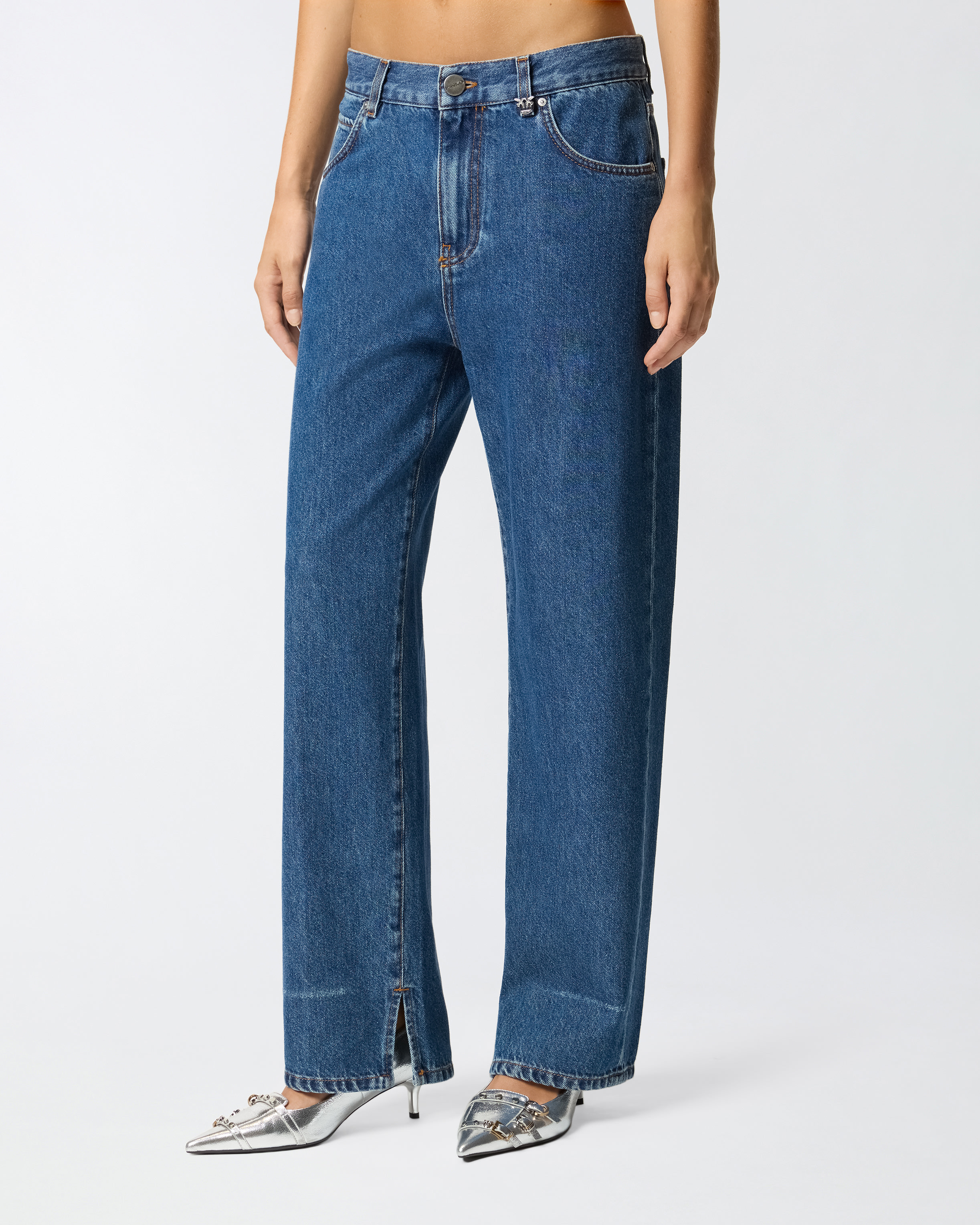 LOOSE-LEG JEANS WITH SLIT ON THE HEM - 3