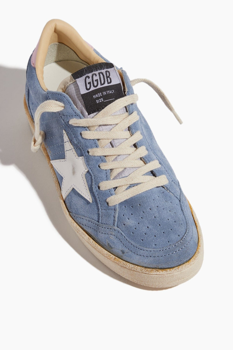 Ballstar Suede Sneaker in Powder Blue/White/Pink 4
