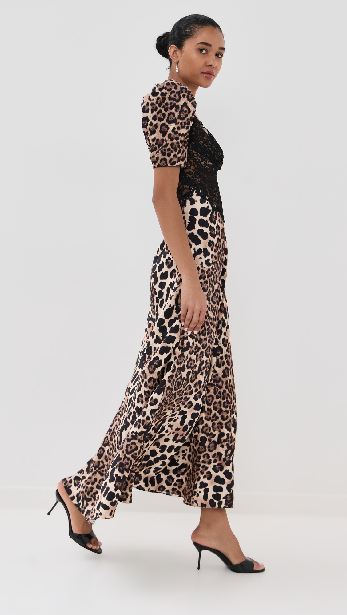 Leopard Print Silk Satin Dress - 3