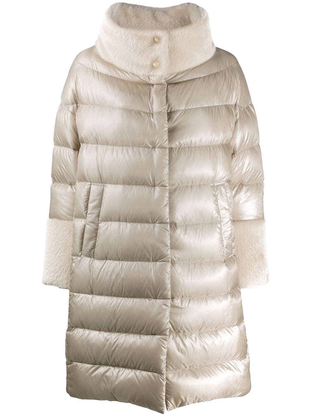 faux-fur collar padded coat - 1