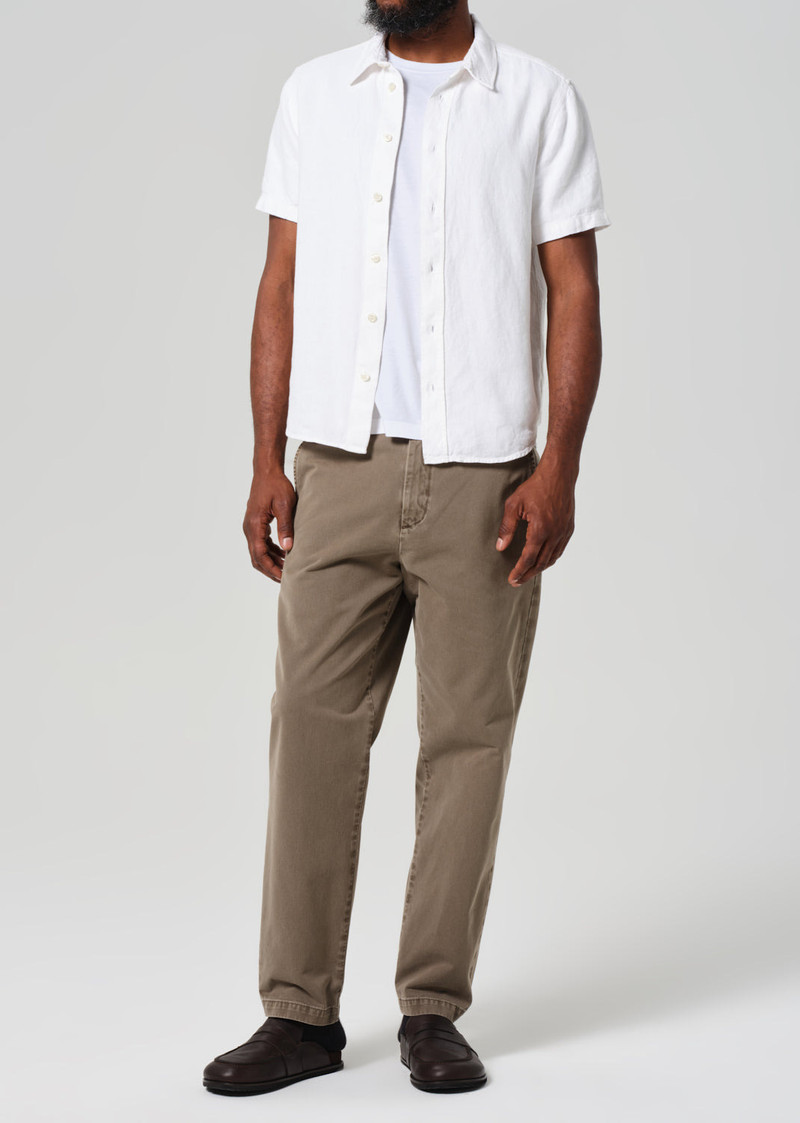 Cairo Short Sleeve Linen Shirt In White 6