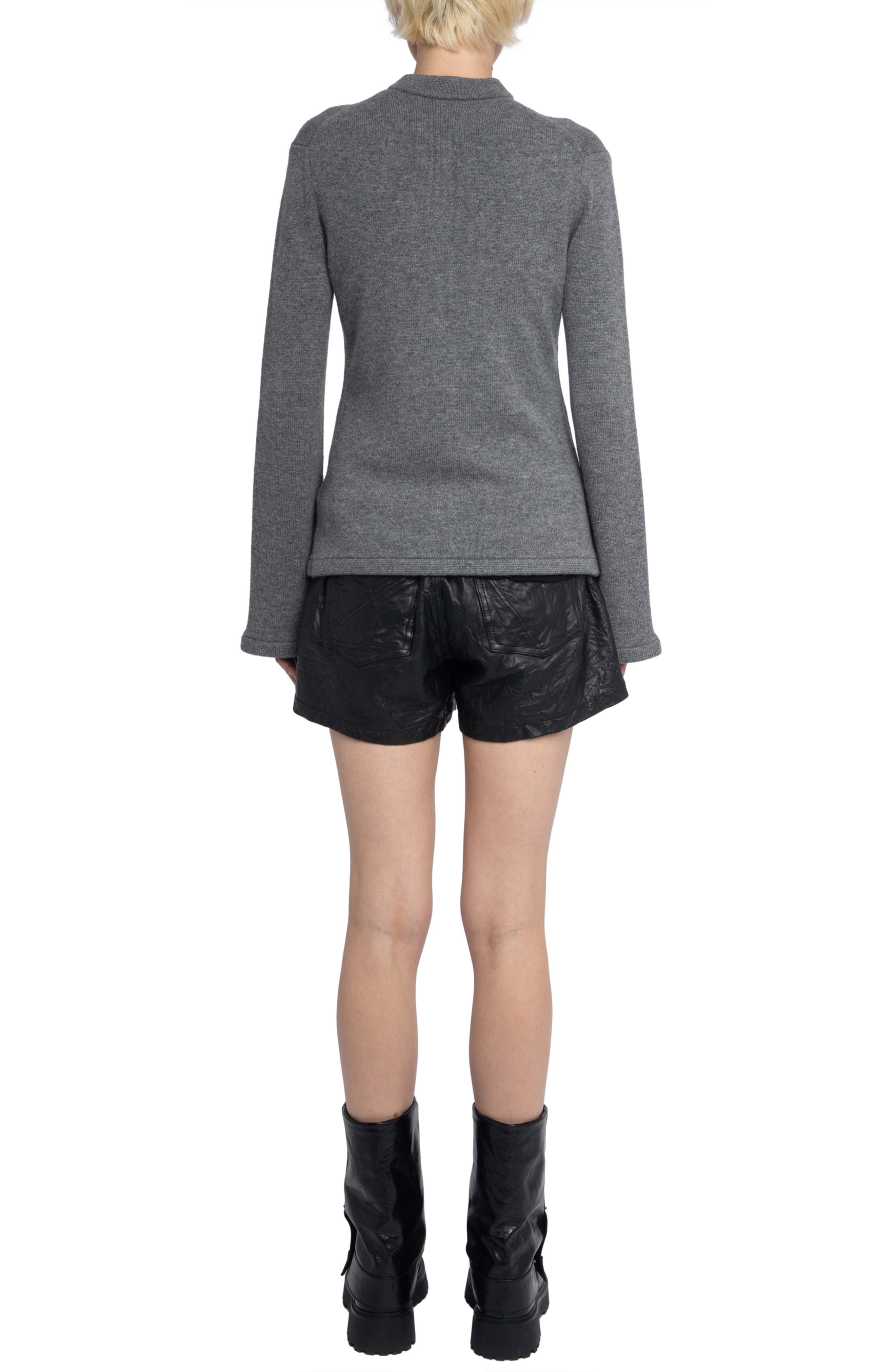 Zadig & Voltaire Lucy Wool & Cashmere Cardigan in Anthracite at Nordstrom - 7