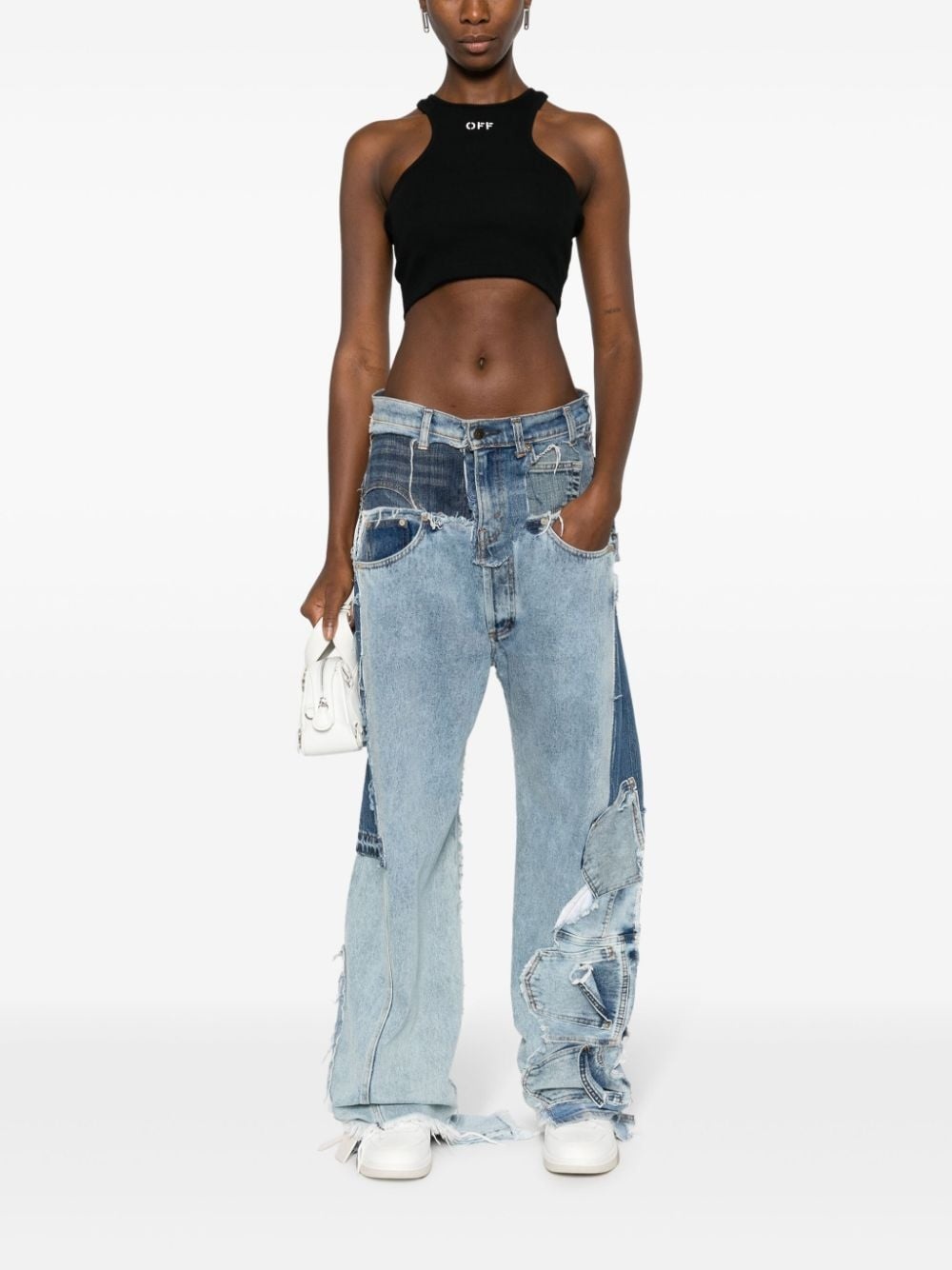 Off-Stamp ribbed crop top - 2