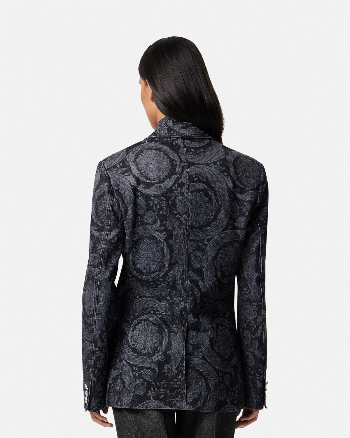 Barocco Denim Slim Masculine Blazer - 5