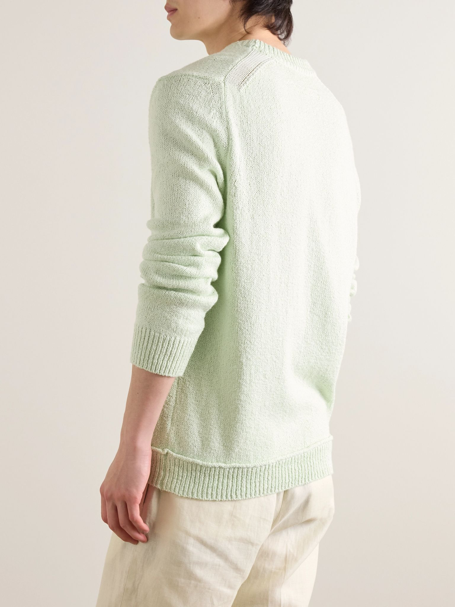 Organic Cotton and Silk-Blend Sweater Light green - 3
