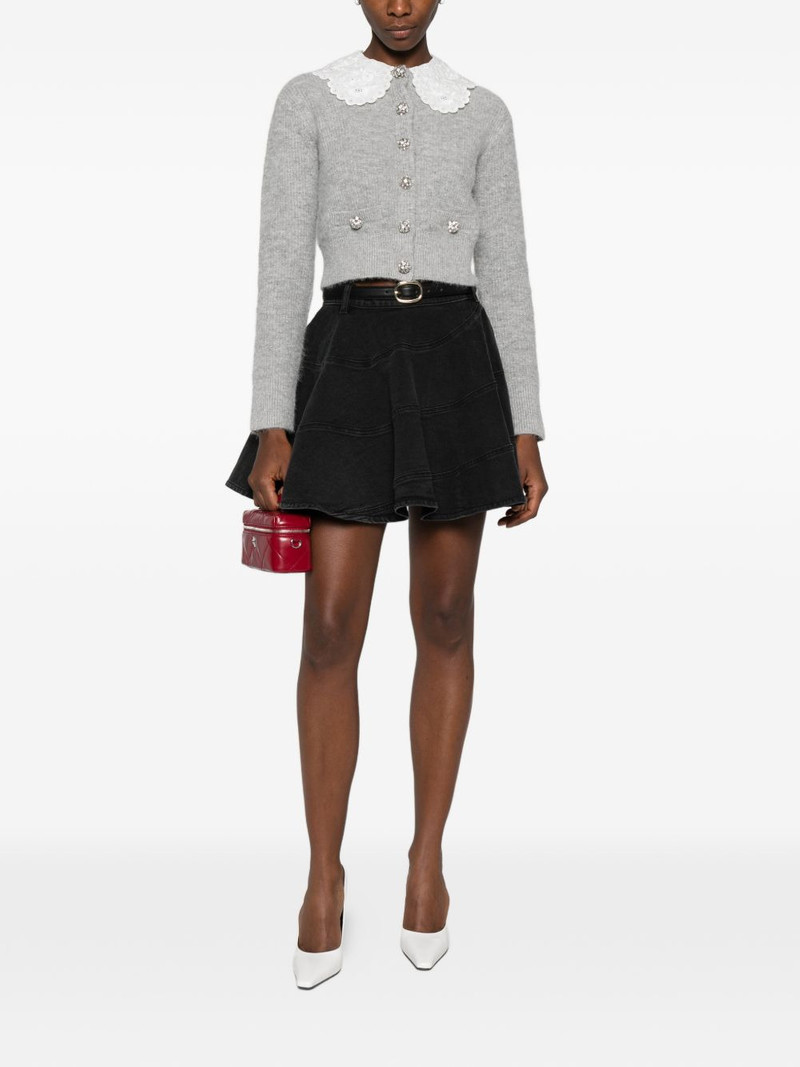 self-portrait belted panelled mini skirt outlook