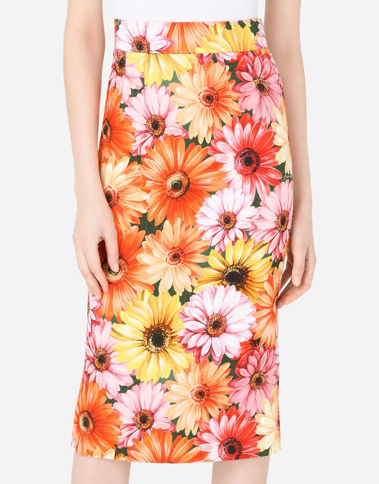 Cady midi skirt with gerbera-daisy print - 4