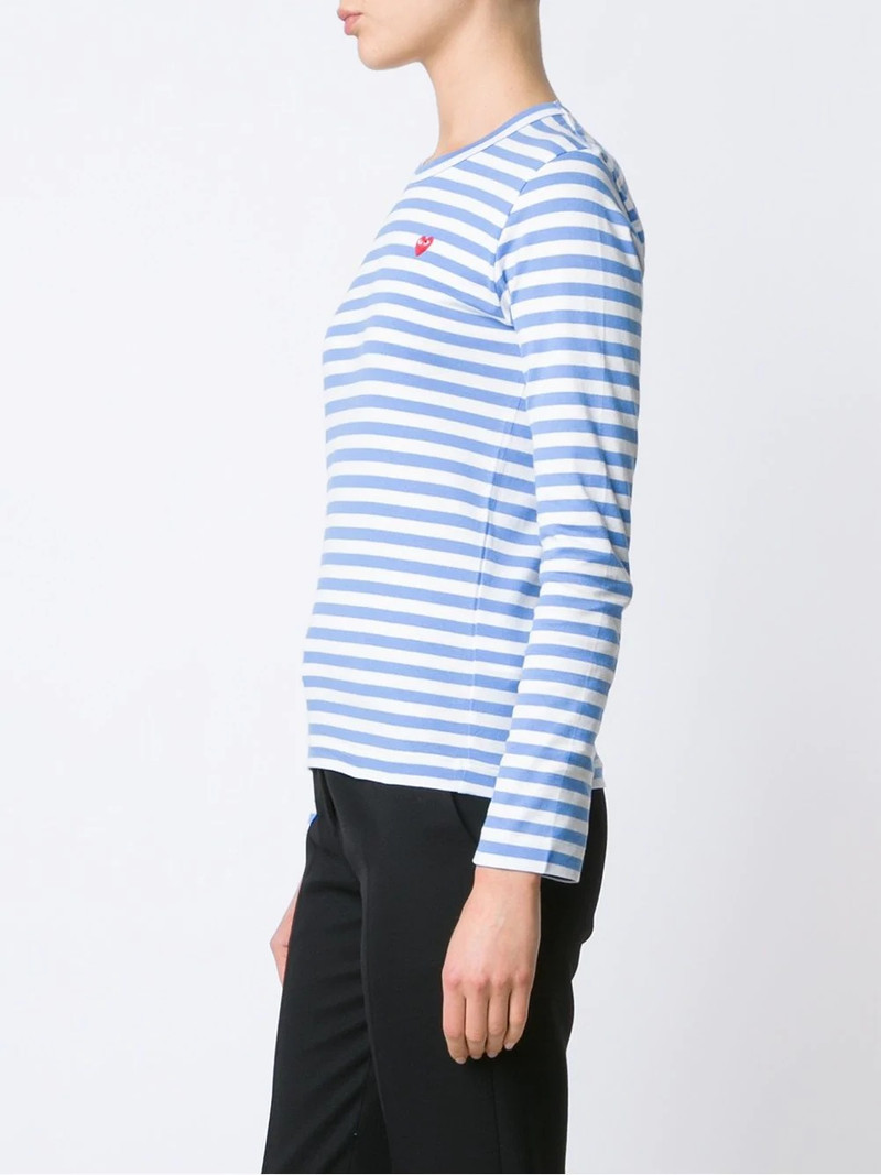 heart logo striped T-shirt 4