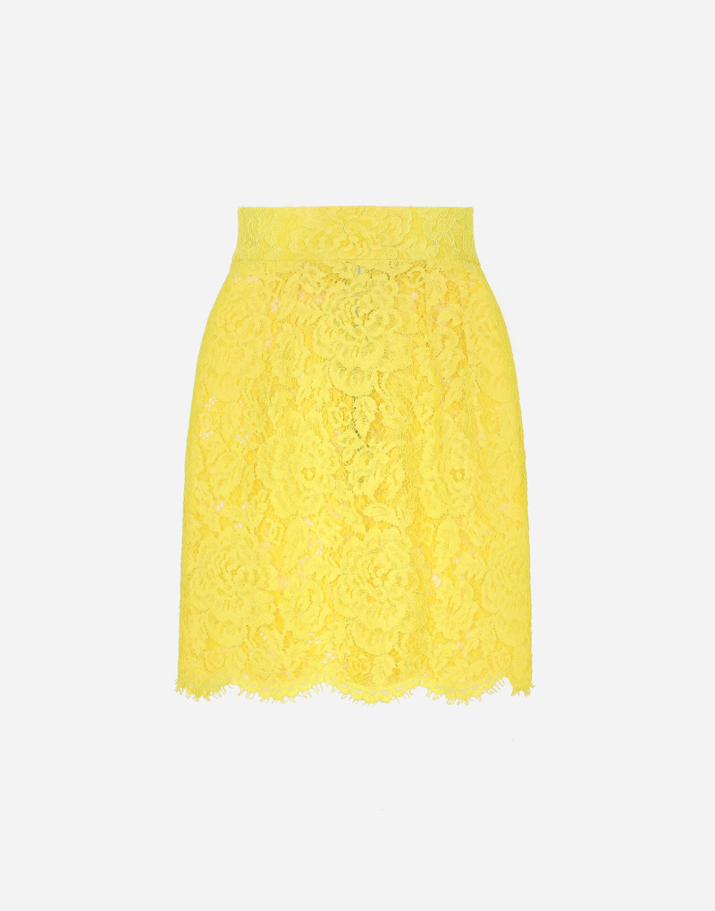 Branded floral cordonetto lace miniskirt 1
