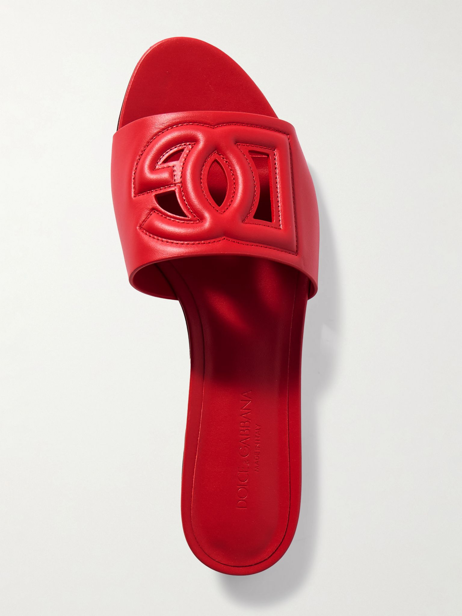 Bianca cutout leather slides Red - 1