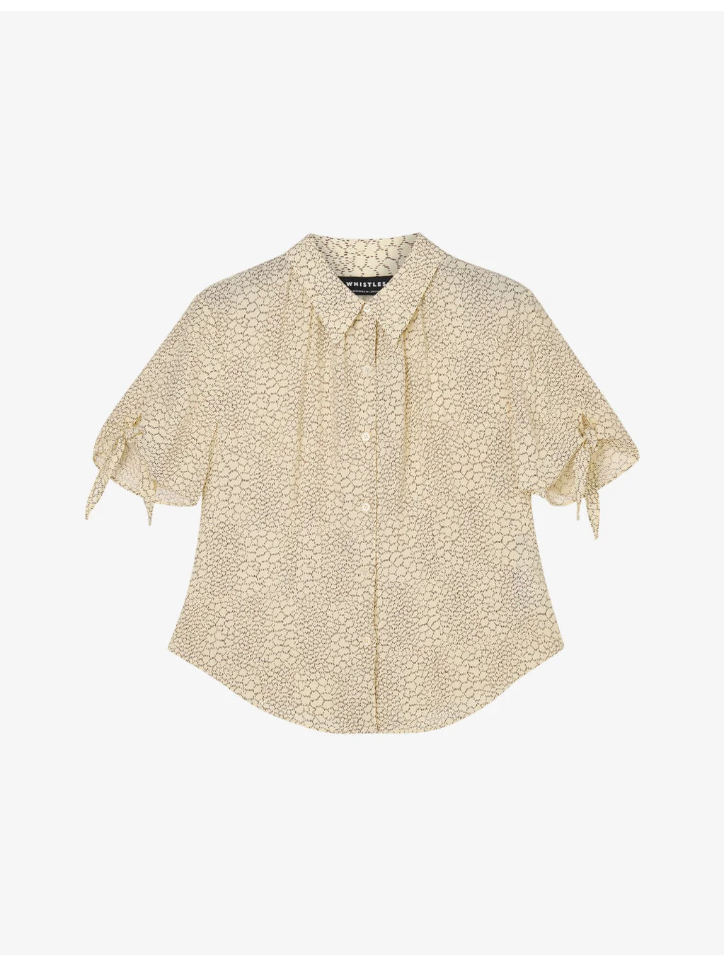 Patterned Tie-Sleeve Woven Shirt - 1