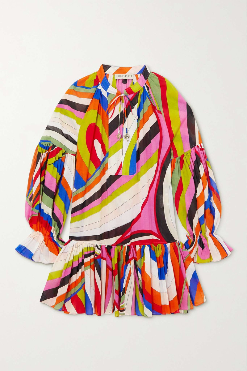 Printed cotton mini dress 1