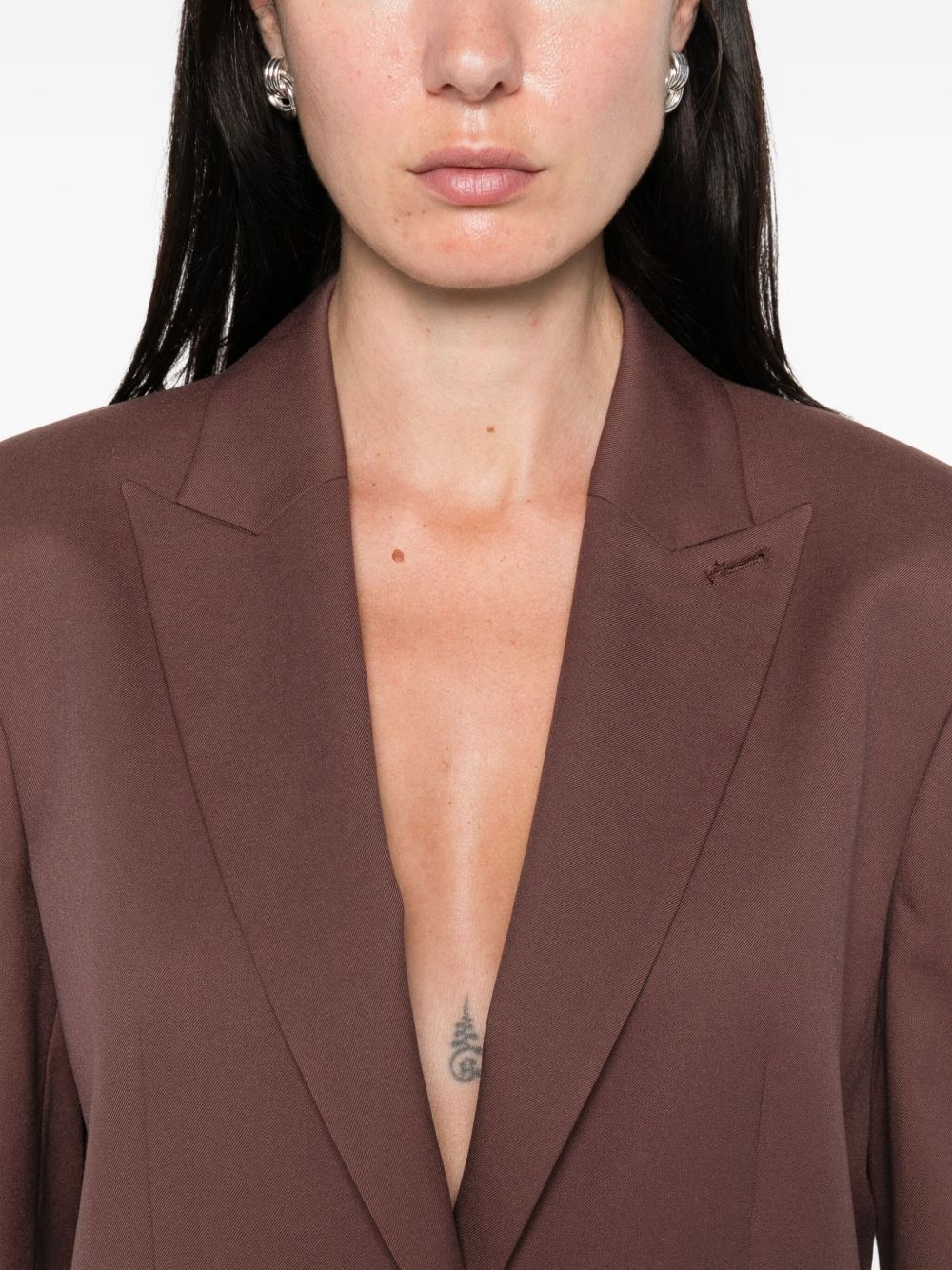 rose-embellished blazer - 5