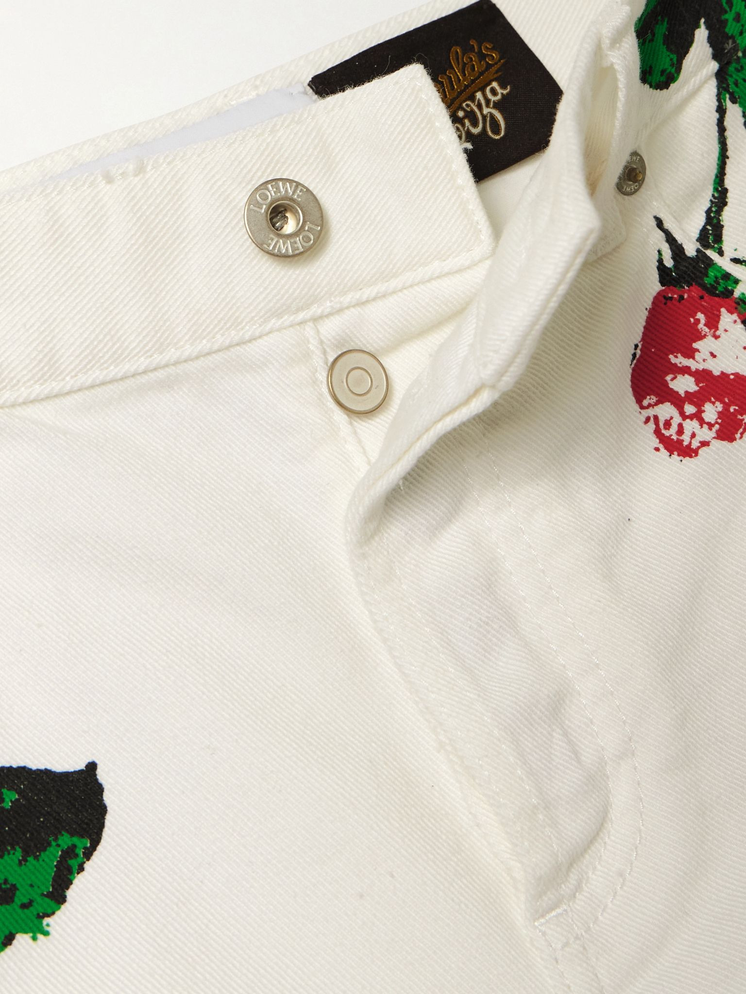 + Paula's Ibiza frayed floral-print denim shorts White - 5