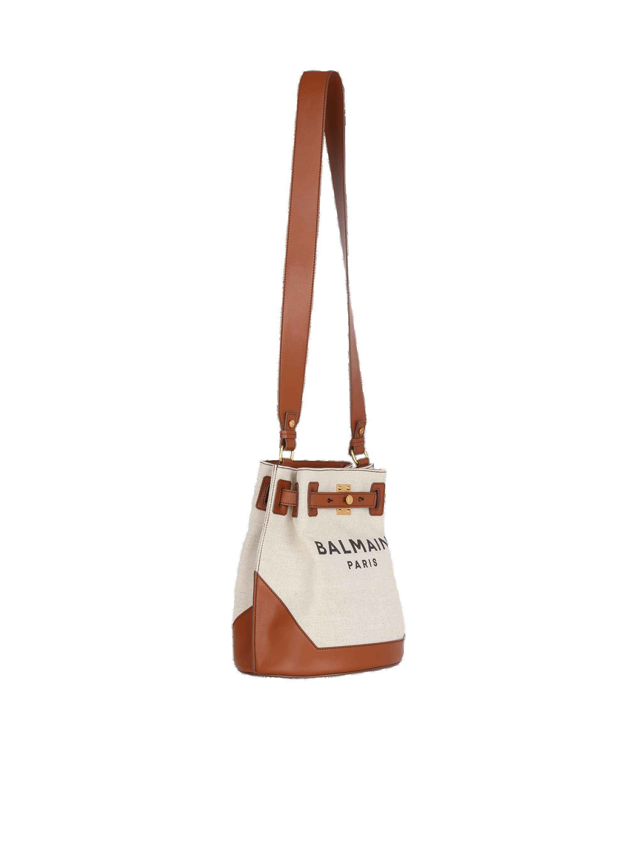 Canvas B-Army bucket bag with leather panels - 3