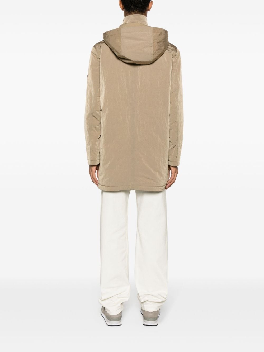 hooded crinkled-finish raincoat - 4