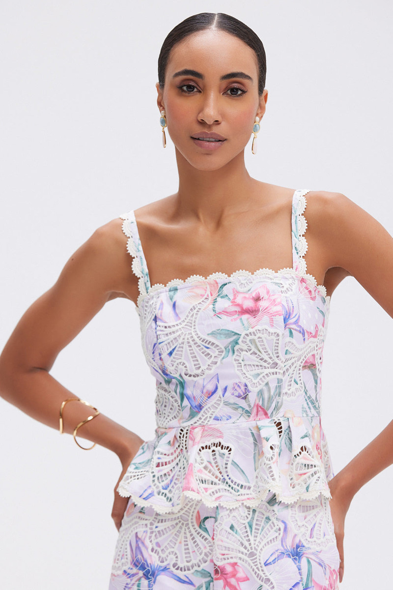 AMARYLLIS EMBROIDERED PEPLUM TOP 1