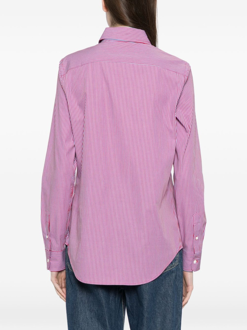 logo-embroidered striped shirt 4