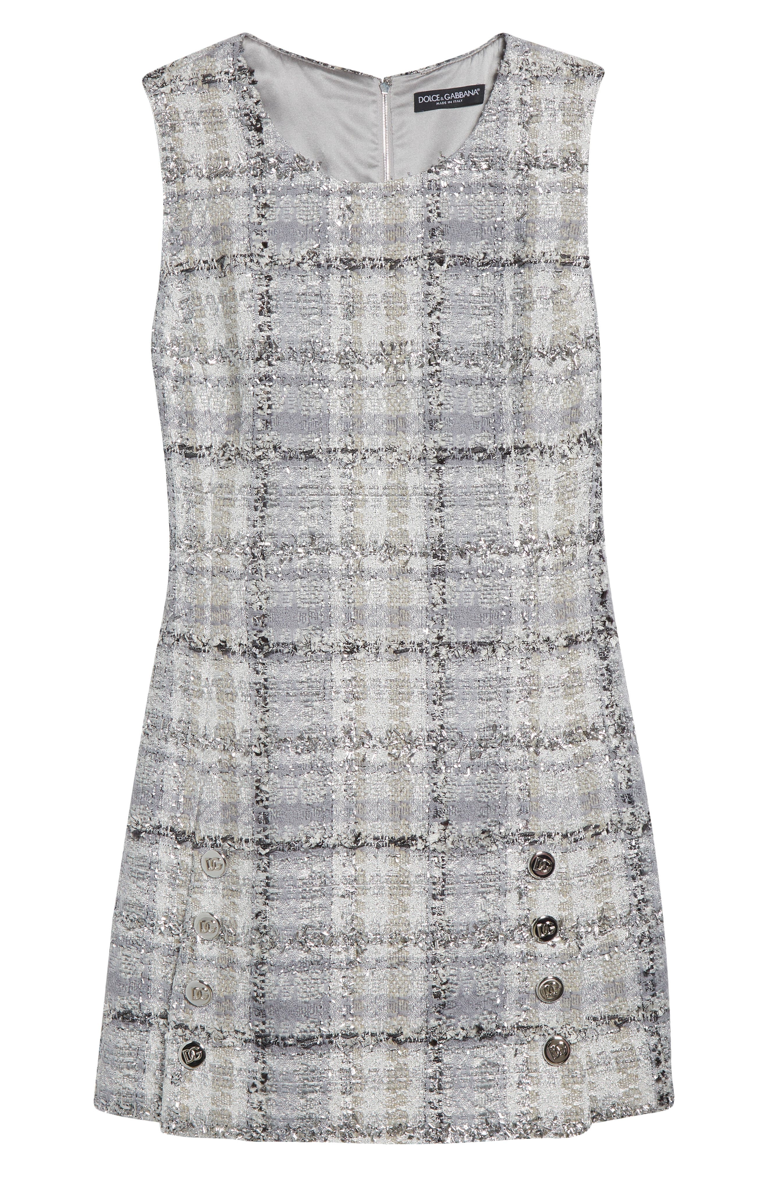 Dolce&Gabbana Raschel Check Shimmer Tweed Minidress in Quadri-Check-Tartan at Nordstrom - 6