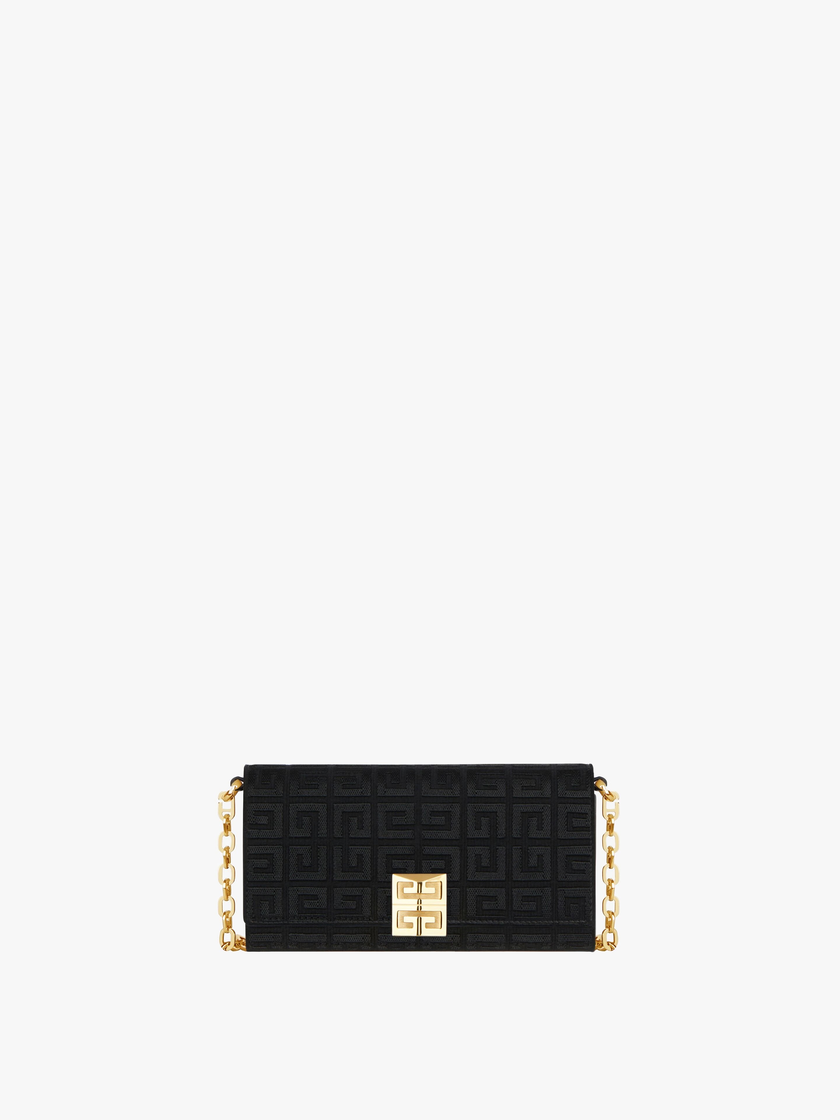 4G WALLET IN 4G EMBROIDERED CANVAS WITH CHAIN - 1