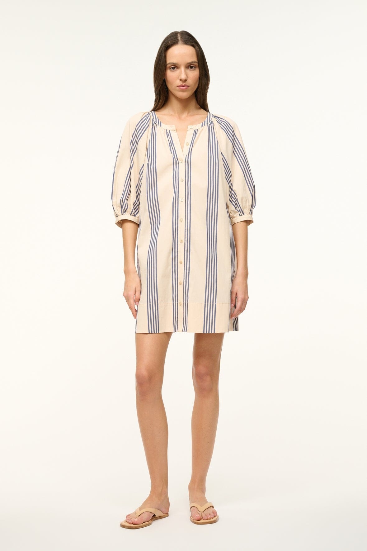 STAUD MINI VINCENT DRESS MARINE BAYADERE STRIPE - 2