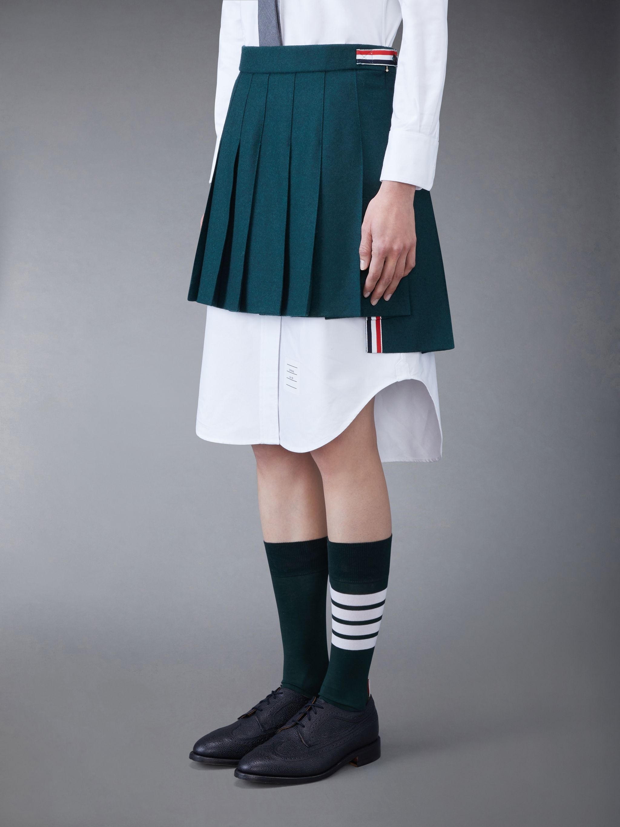 Flannel Pleated Mini Skirt - 2