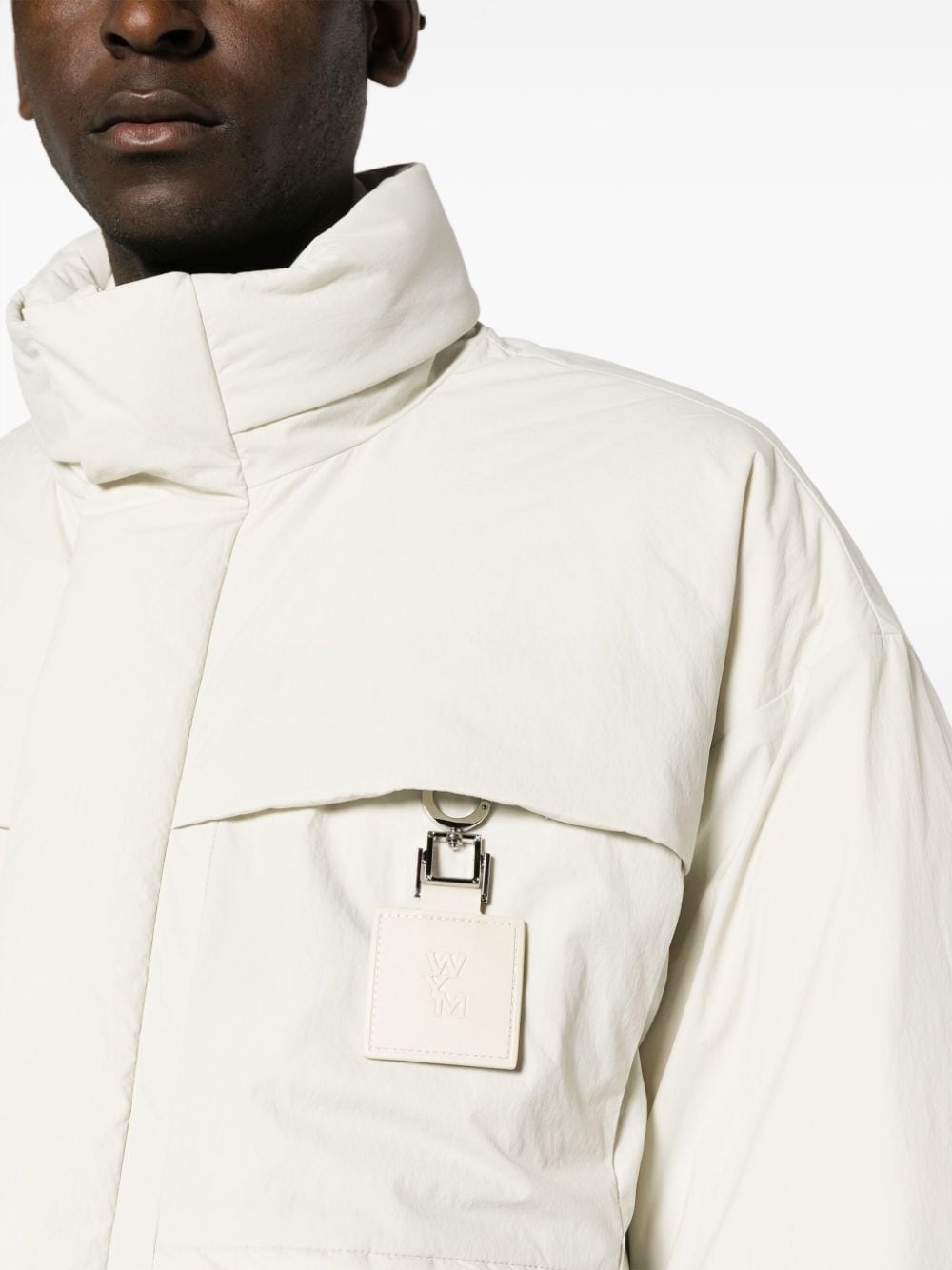logo-tag goose-down jacket - 5
