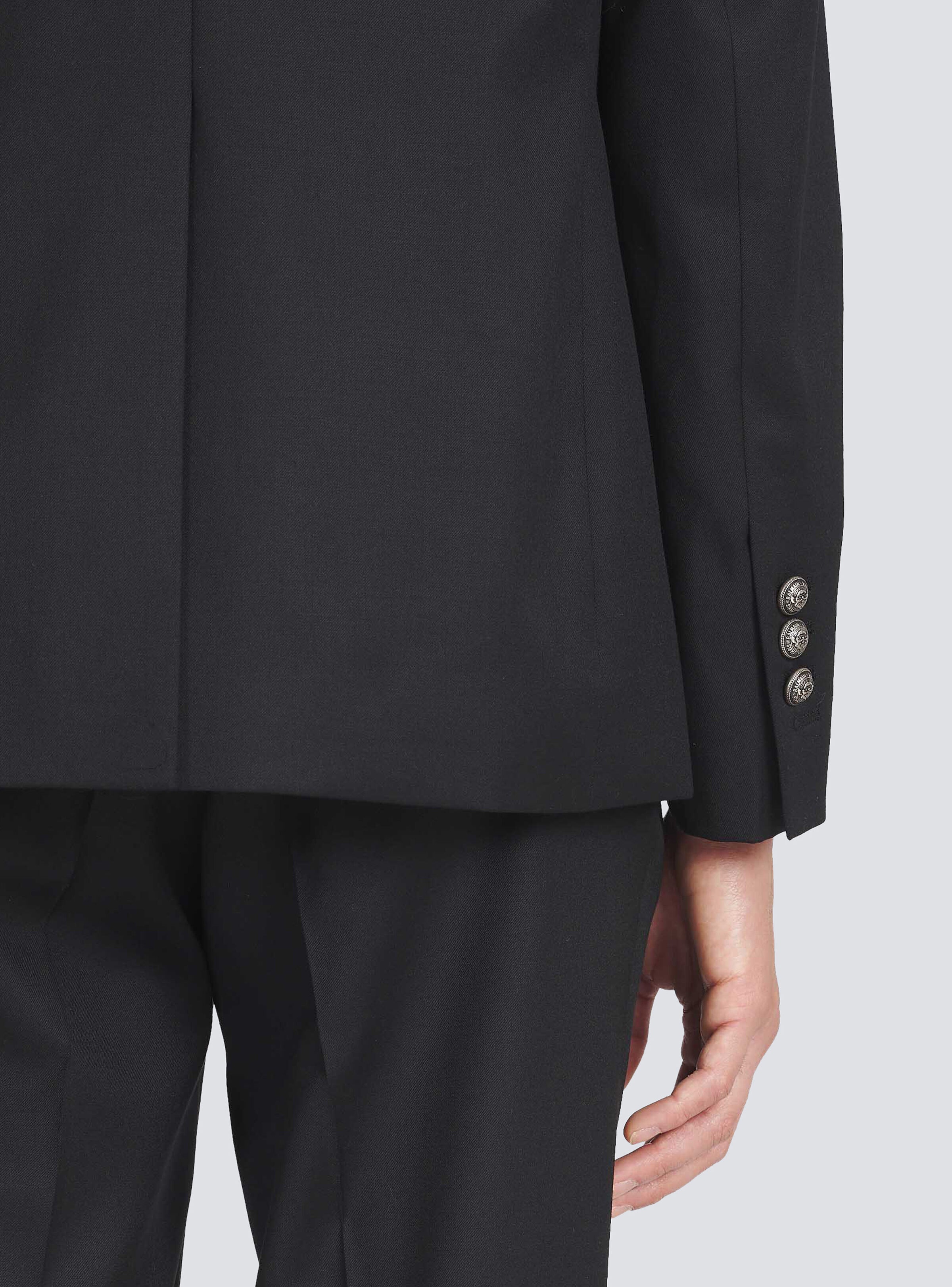 Wool blazer with double-breasted silver-tone buttoned fastening - 7