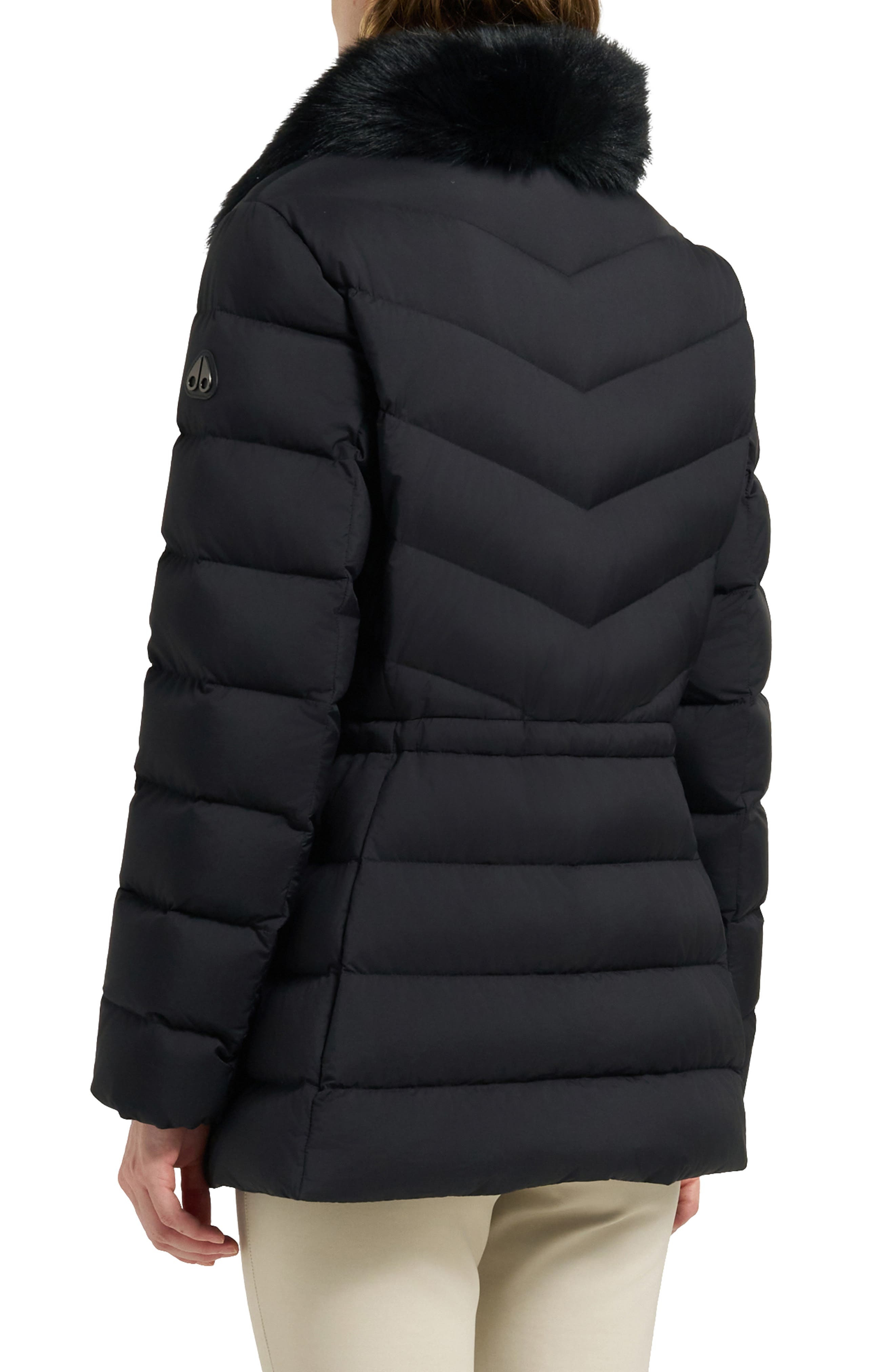 Moose Knuckles Belle Cote Genuine Shearling Collar Water Repellent 800 Fill Power Down Puffer Jacket - 2