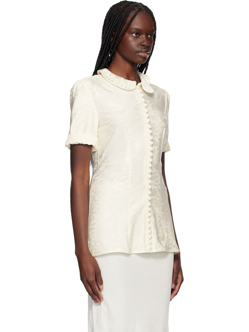 Off-White Fluid Viscose Flower Jacquard Shirt 2