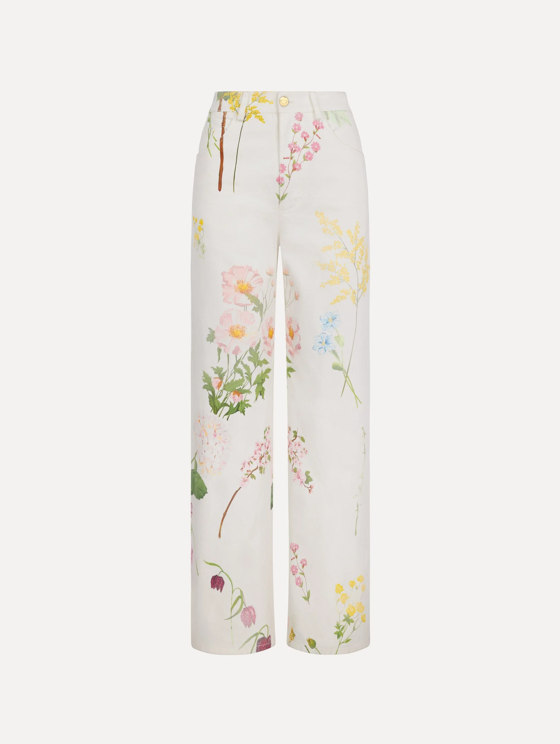 FADED MIXED BOTANICAL DENIM PANT - 1