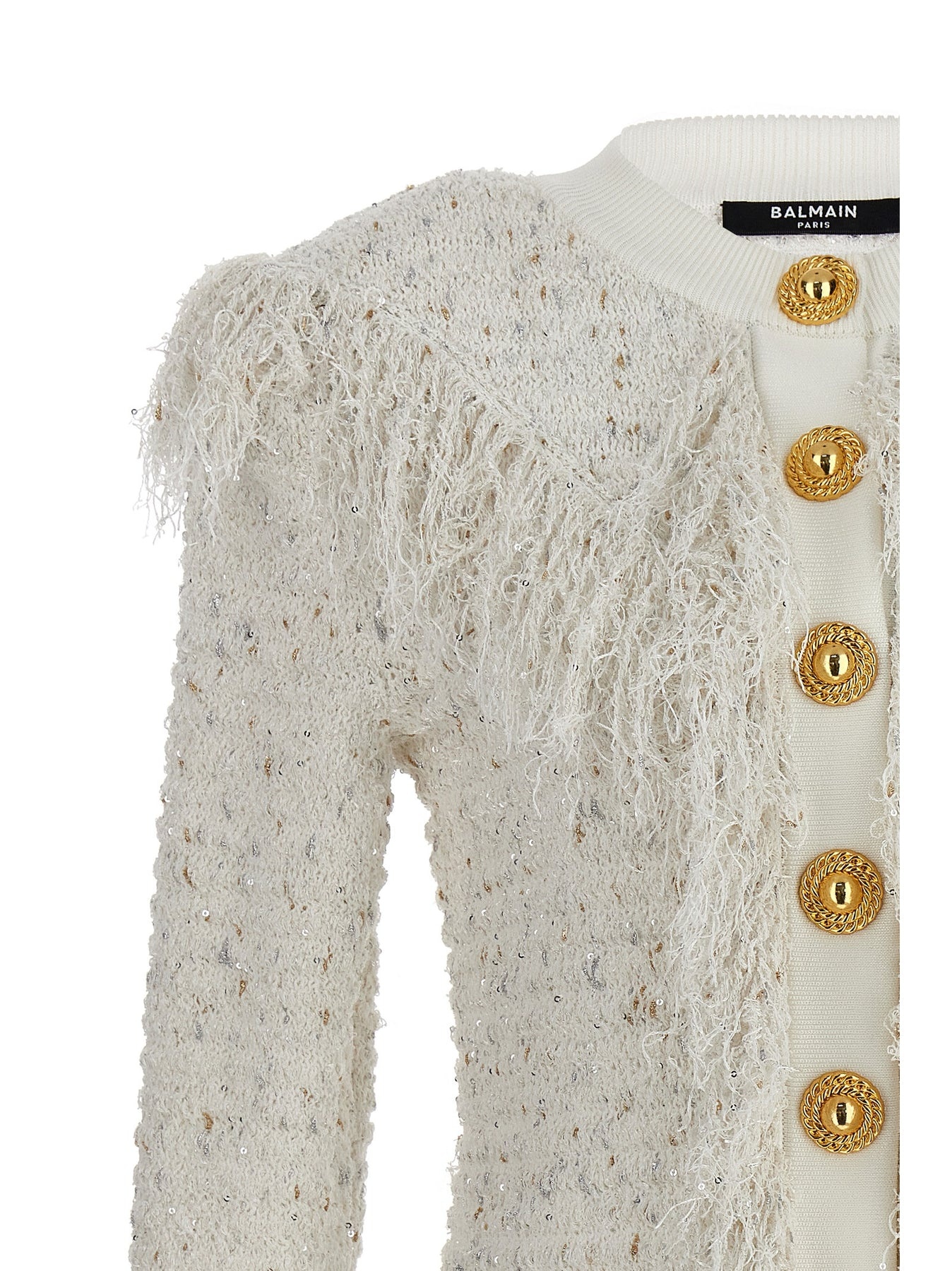 Glittered Fringed Blazer And Suits White - 3