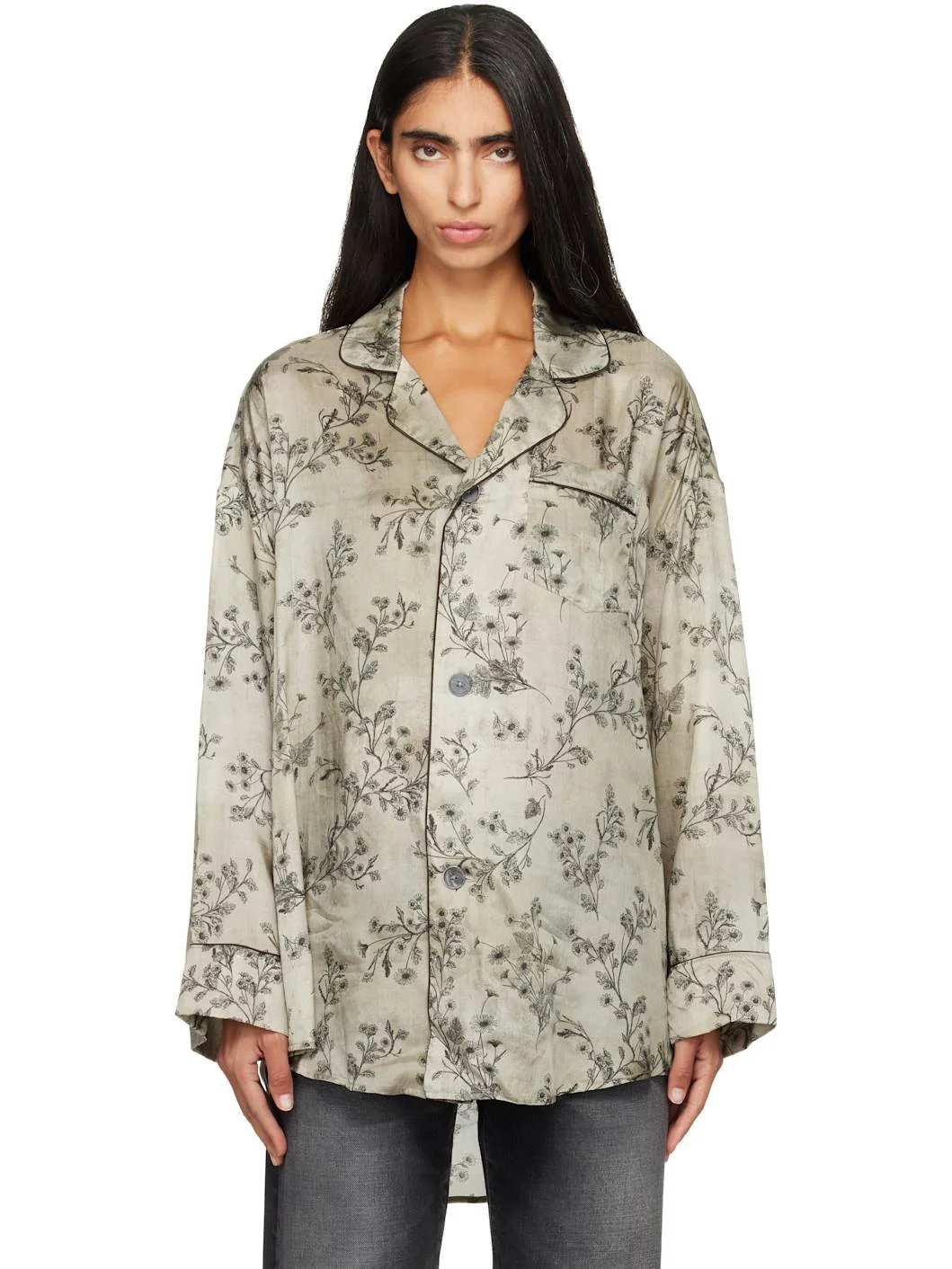 Green Drop Neck PJ Shirt - 1