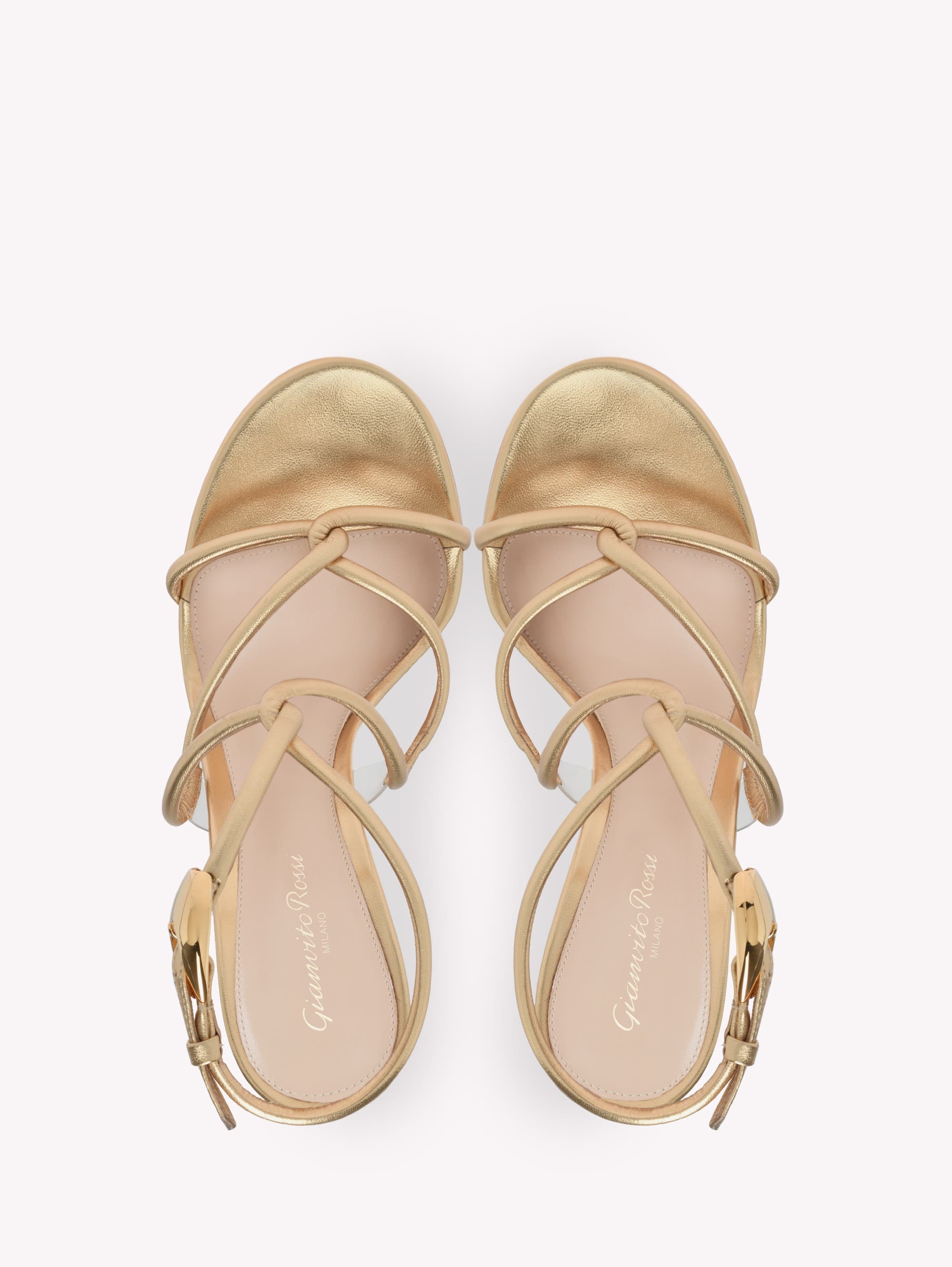Gianvito Rossi Black Mamba Sandals in Metallic Gold at Nordstrom - 3