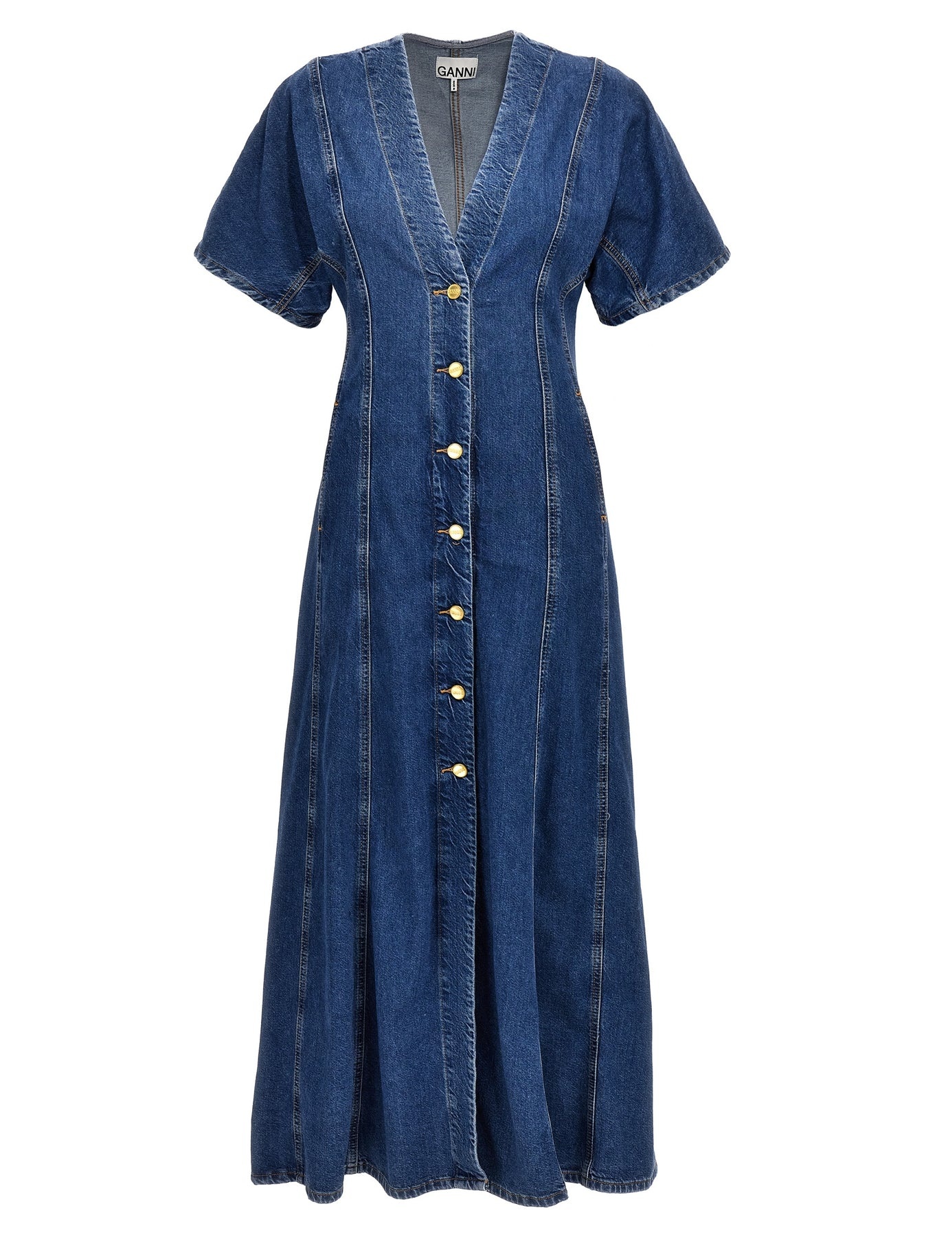 Maxi Denim Dress Dresses Blue - 1