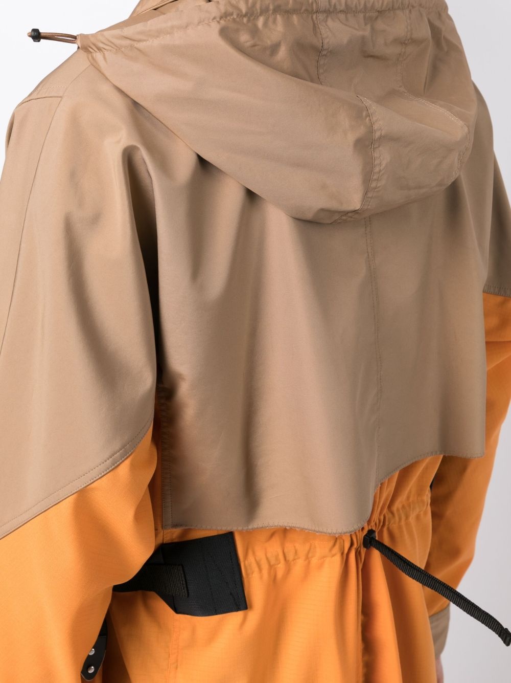 taffeta detachable-hood midi coat - 5