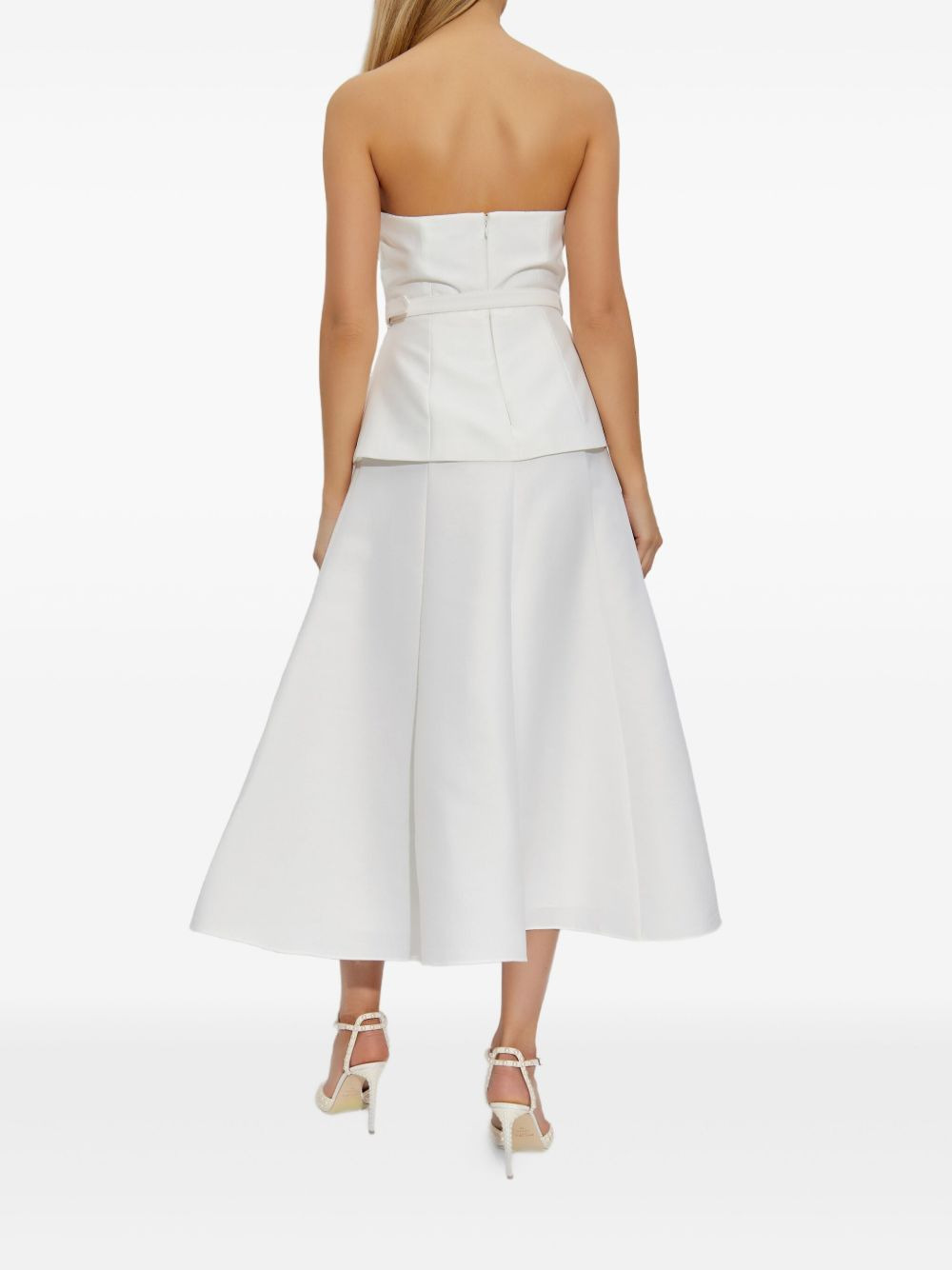 pearl-button midi dress - 3