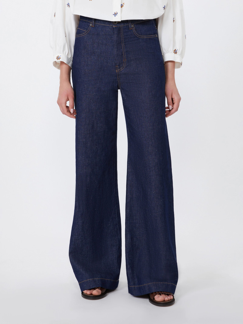 LATINO Linen and cotton denim jeans - NAVY 3