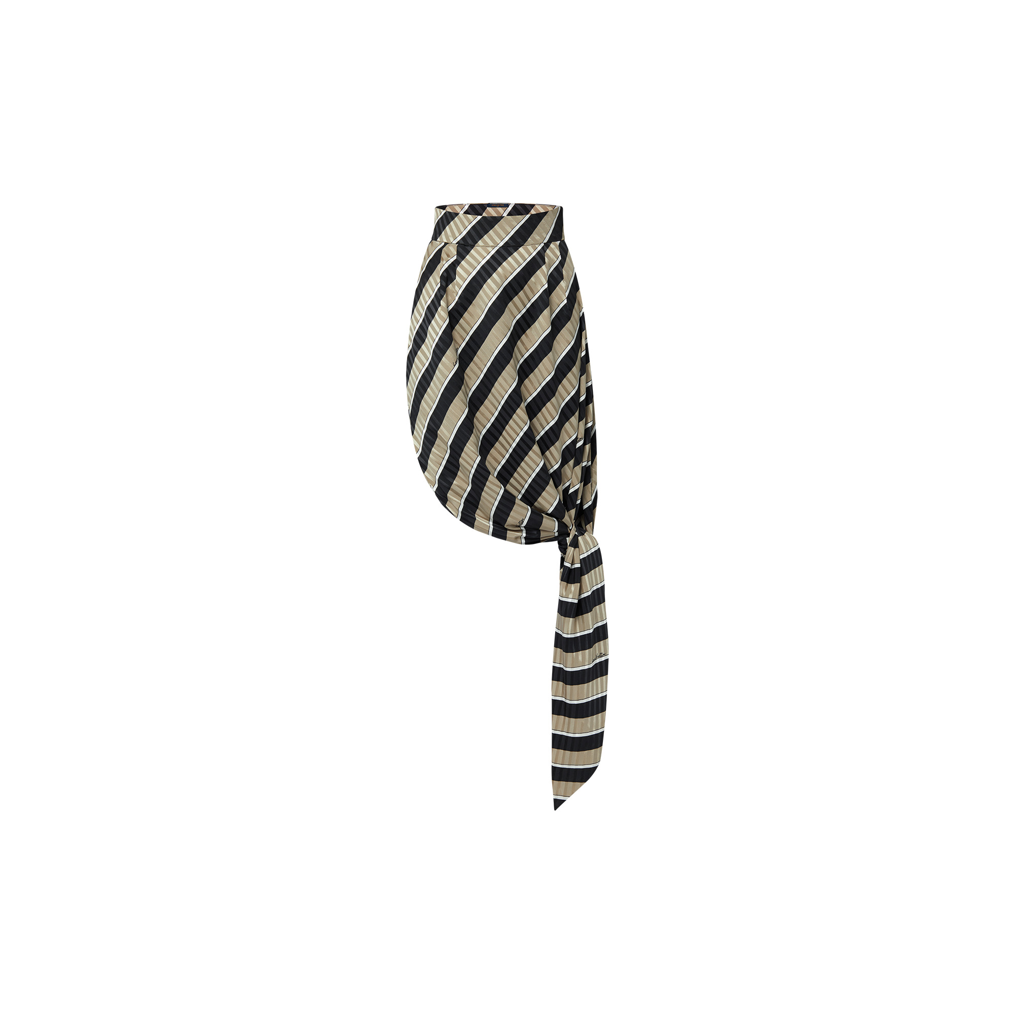 Striped Silk Knot Skirt - 1
