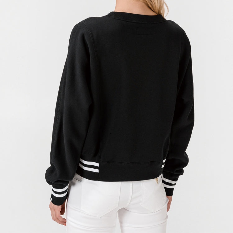 (WMNS) Converse Stripe Breathable Pullover Black 10020727-A02 - 5