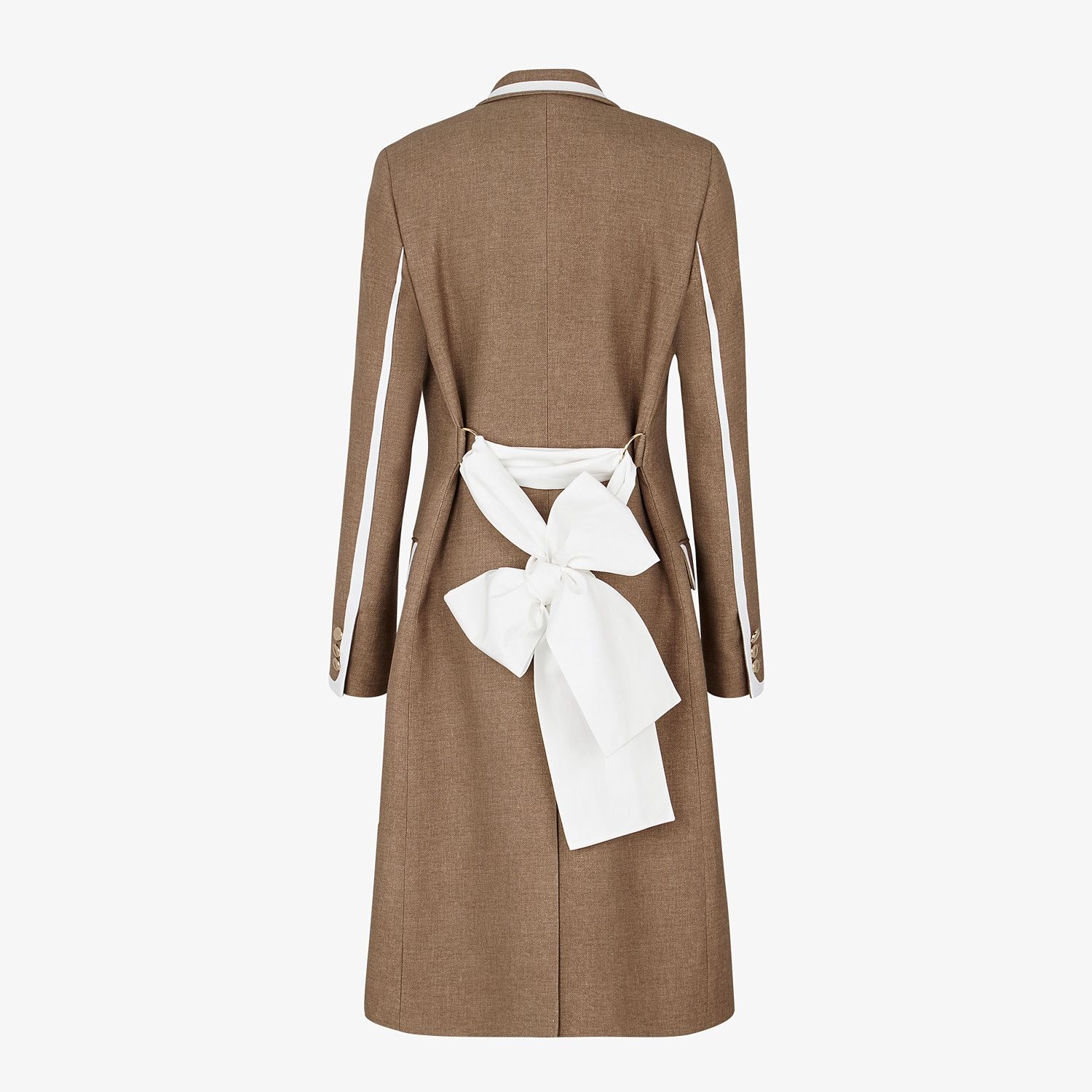 Beige silk and wool coat - 2